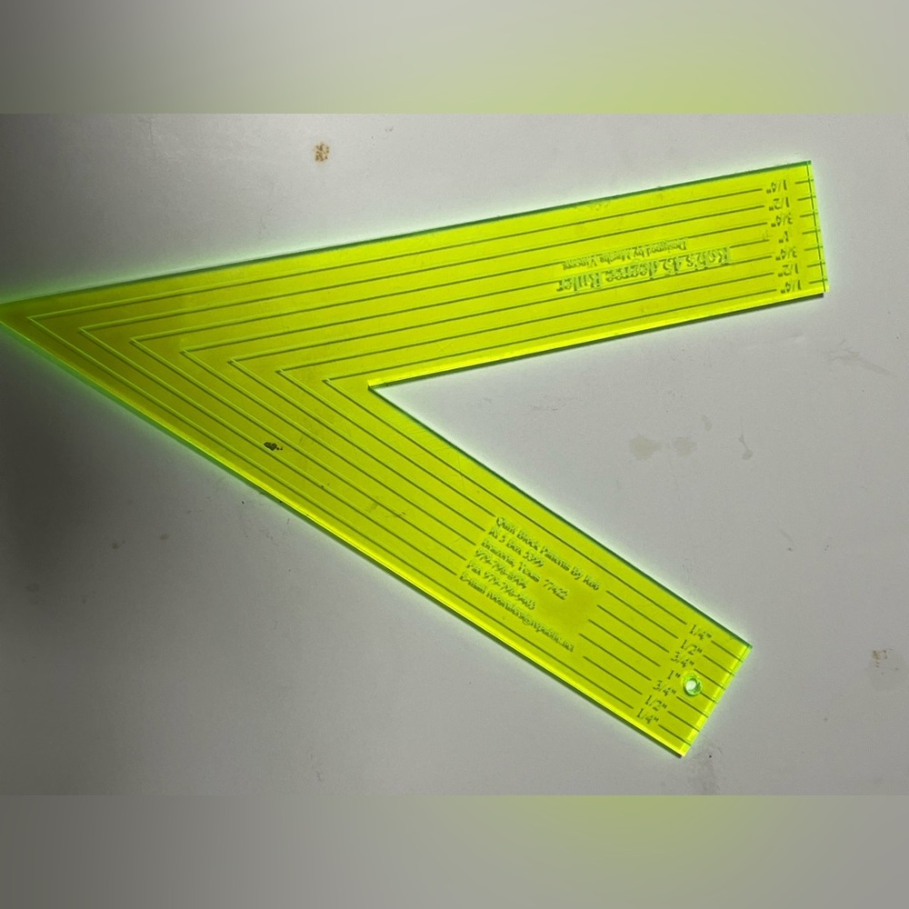 Rob’s 45 Degree Quilting Ruler Templete Yellow Sewing Craft Heavy Duty
